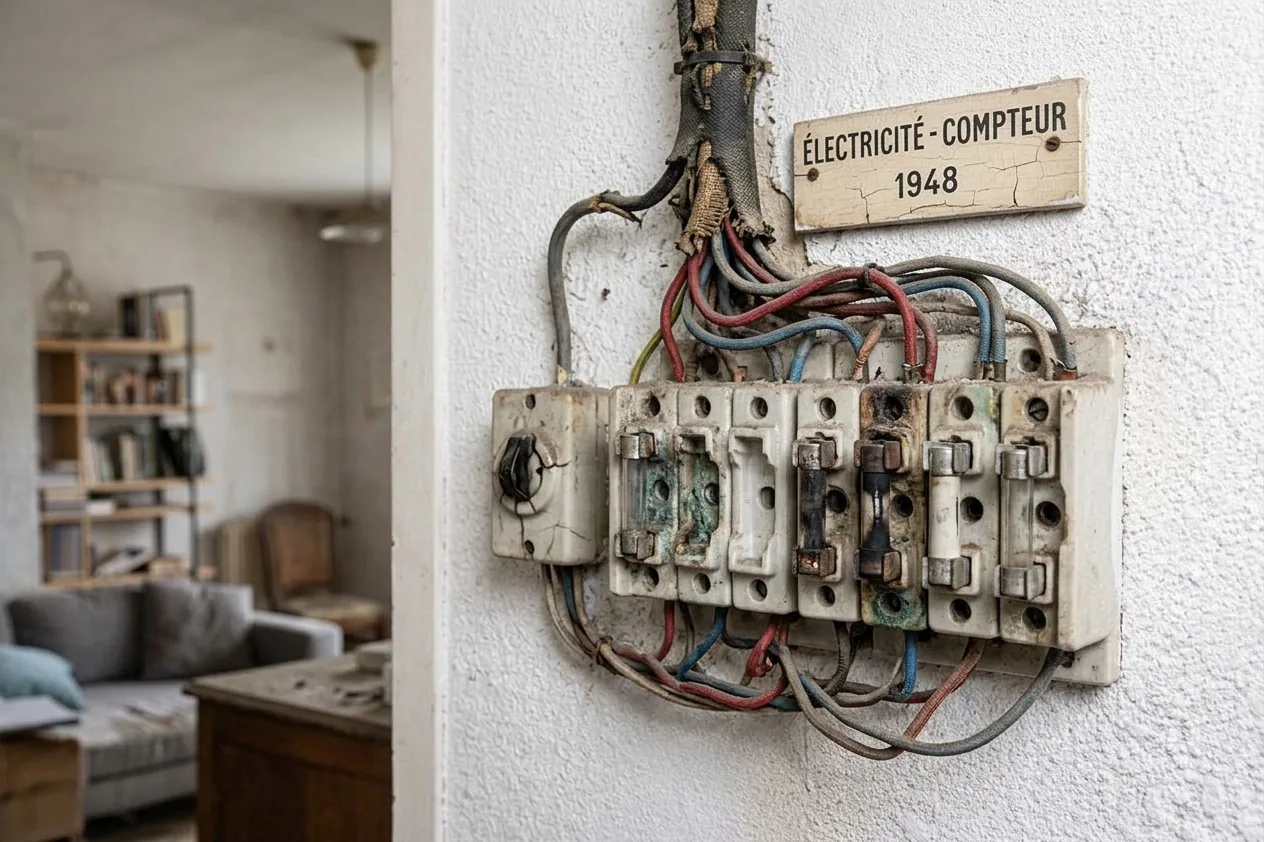 Électricien à Courbevoie — avant (chantier 1) Électricien à Courbevoie — avant (chantier 1)